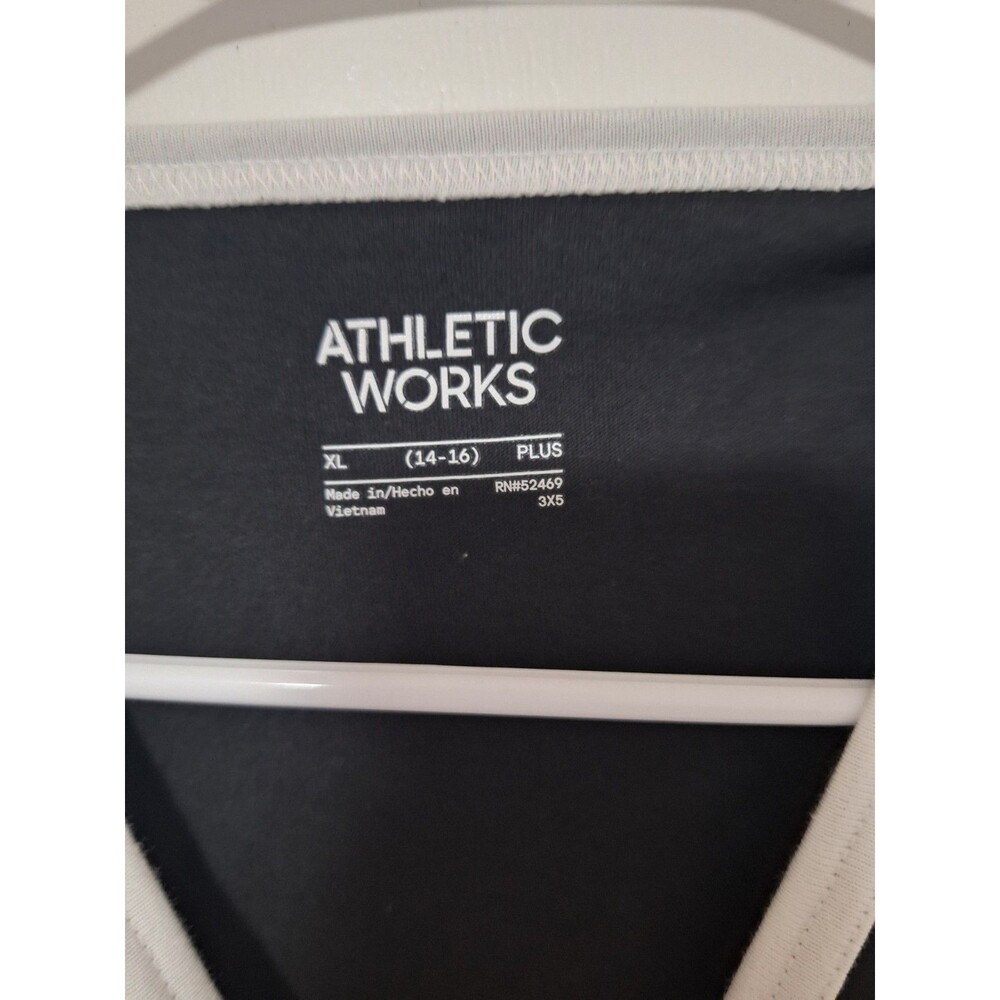 NWT Athletic Works Girls XL 14-16 Plus Graphic Tee Black Self Creation Ringer - Picture 3 of 4